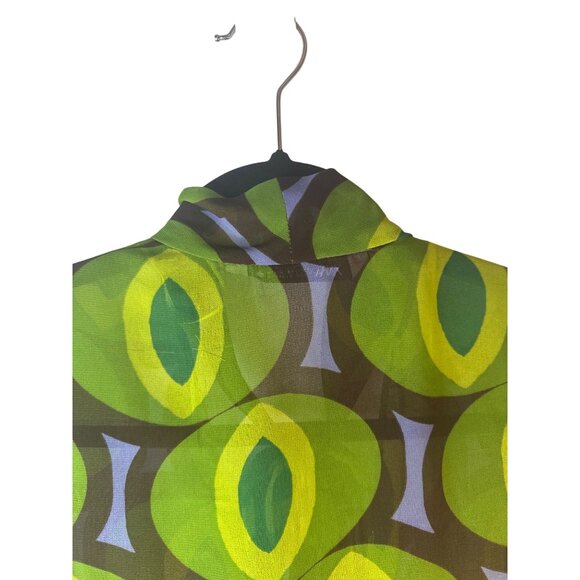 ZARA Green Wrap Small Blouse With Tie Neck & Button Details Lightweight Sheer - Picture 9 of 15